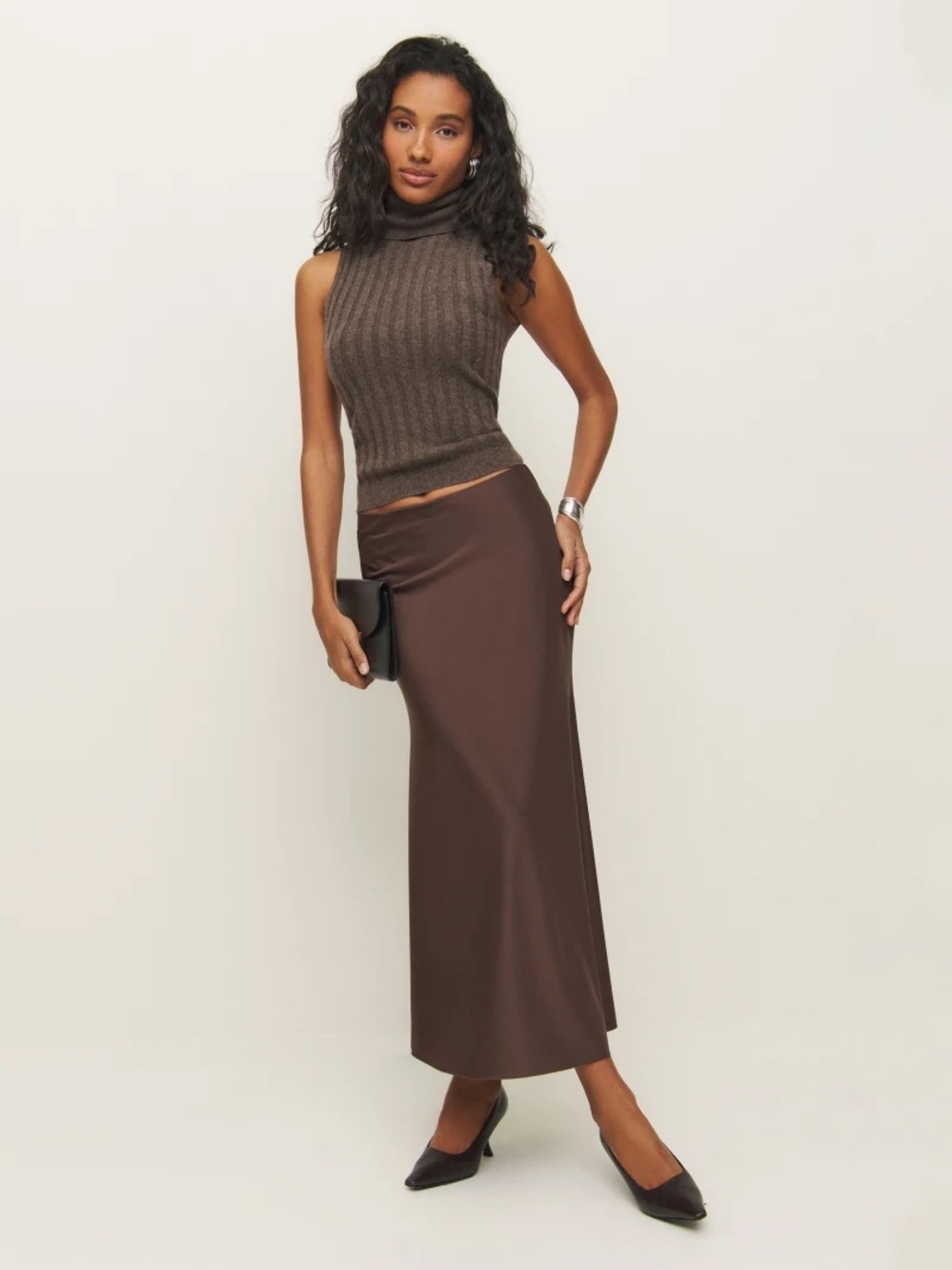 Reformation Brown Isabella Skirt